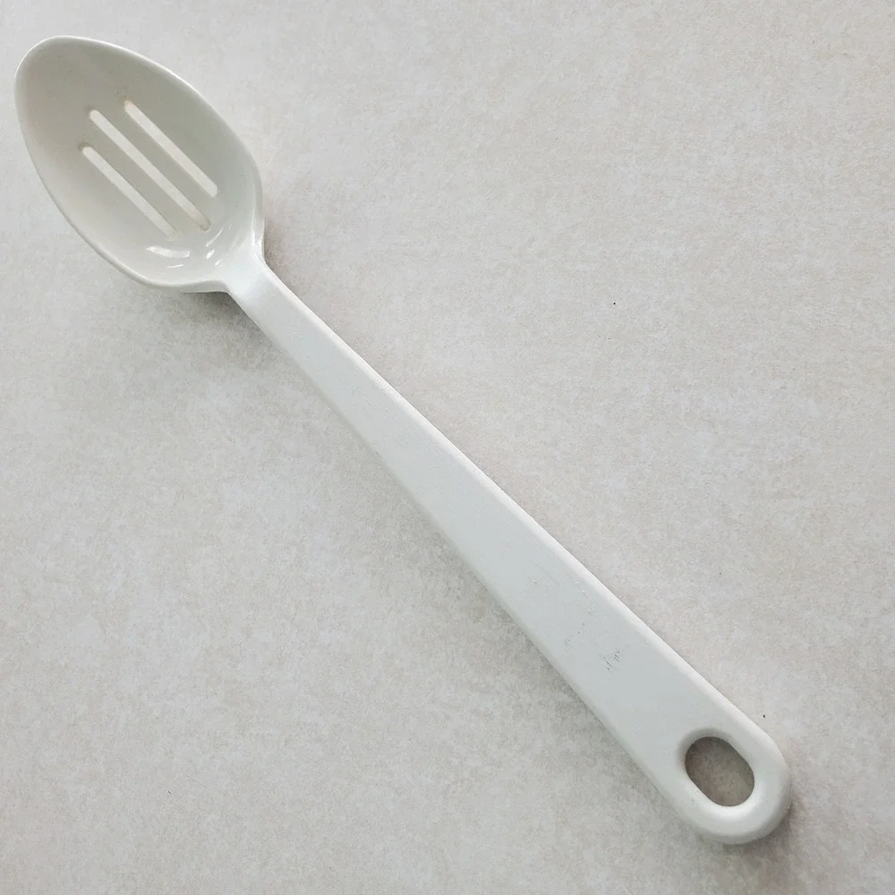 Taylor Made Products White Slotted Spoon Kitchen Utensil with Hanging Hole‎